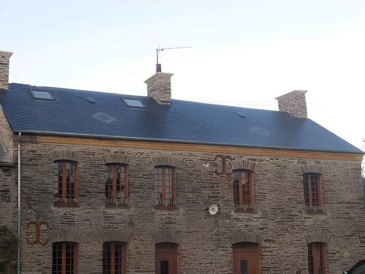 Pose de couverture en ardoise, Picauville
